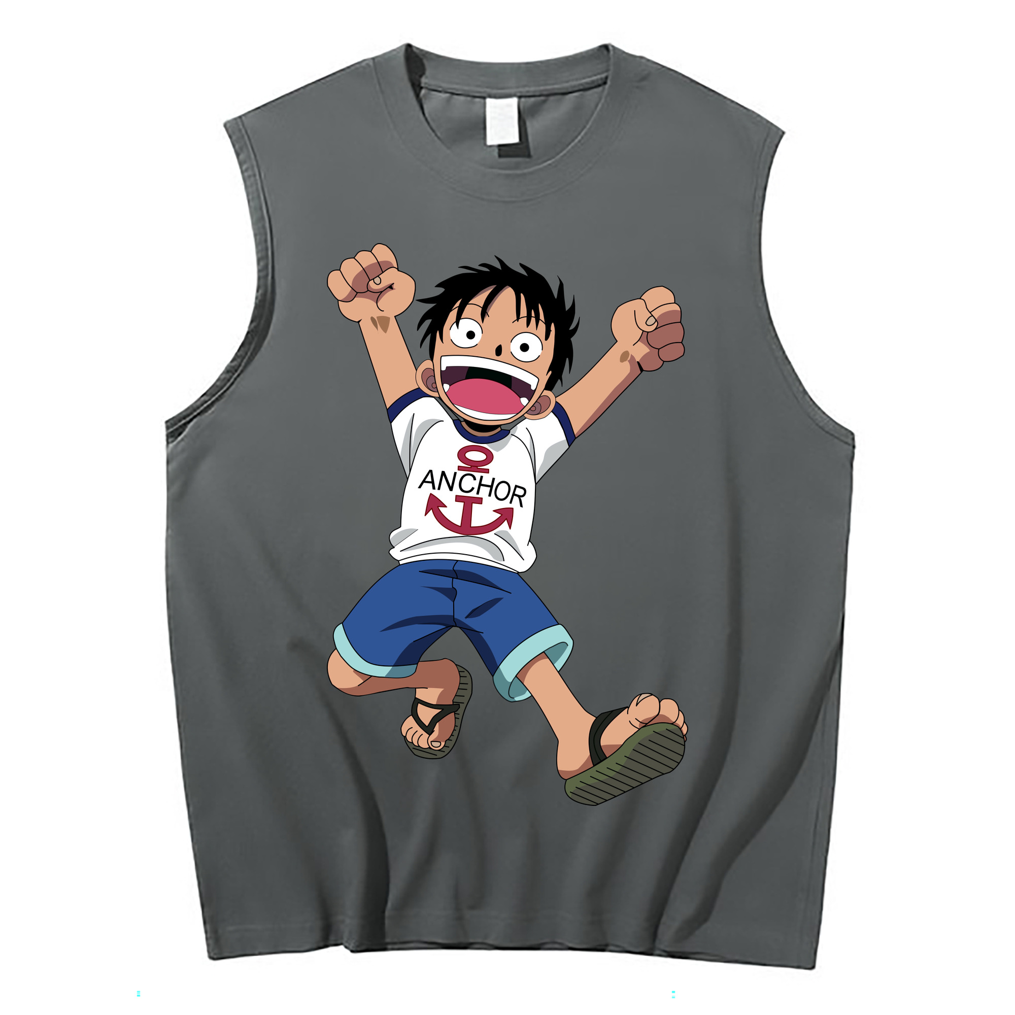 ワンピース モンキー・D・ルフィ ONE PIECE Monkey D. Luffy コットン100％タンクトップ（フロントプリント）